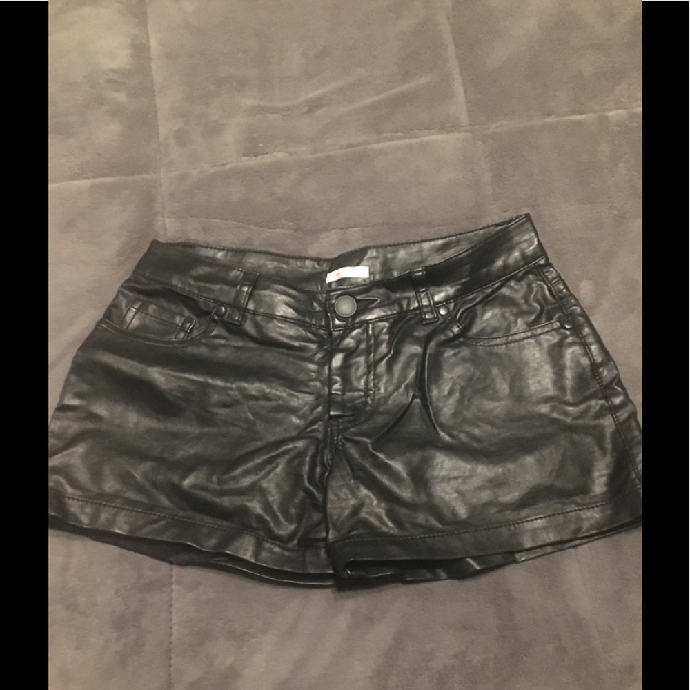 Cute leather biker shorts